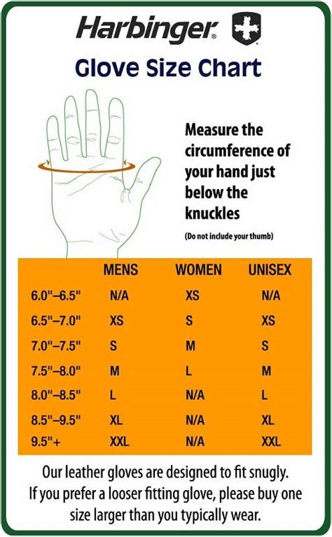 Glove Hand Size Chart