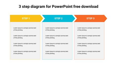 Elegant 3 Step Diagram For Powerpoint Free Download