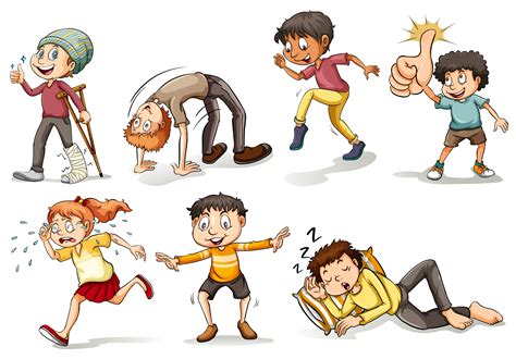 People doing different actions set 431147 Vector Art at ...