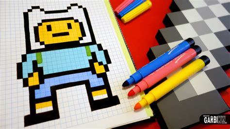 Handmade Pixel Art How To Draw Finn The Human Pixelart YouTube