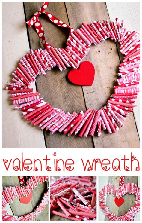 Valentines Day Decoration Ideas Roll Up Wreath For The Door