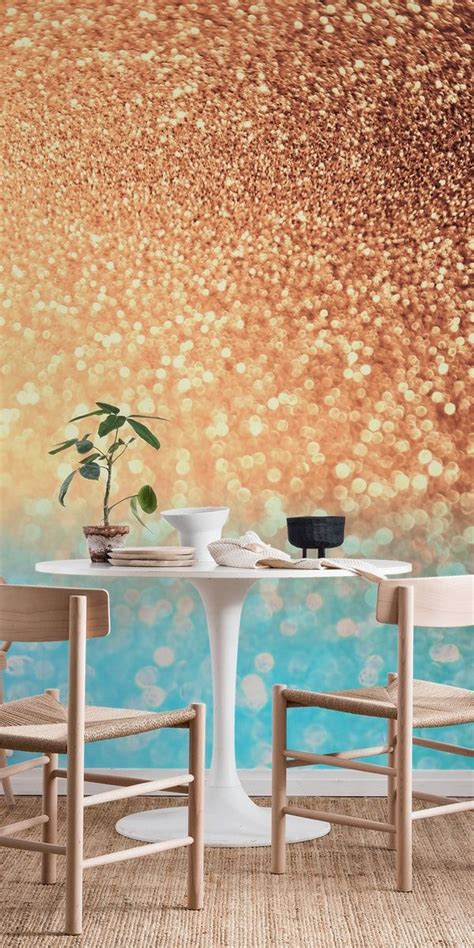 Copper And Teal Glitter Wallpaper Childrens Wall Murals Glitter