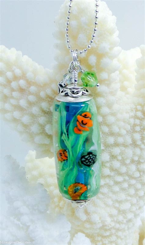 Mermaid Jewelry Underwater Aquarium Bead Full Of Nemos Seaweed And A