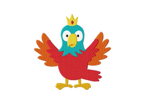 Parrot King Machine Embroidery Design Daily Embroidery
