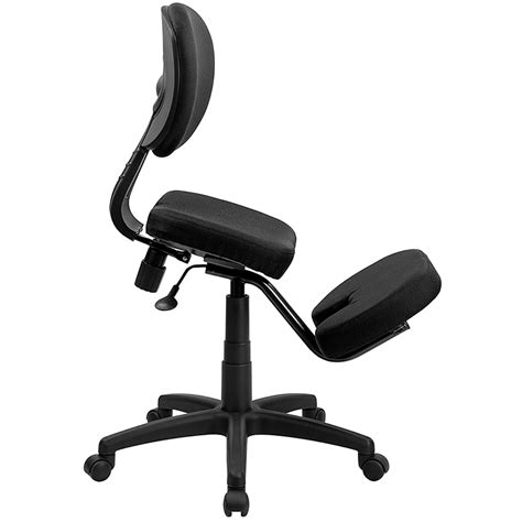 Flash Furniture Wl 1430 Gg Black Ergonomic Mobile Kneeling Office Chair With Nylon Frame Swivel