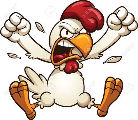 Stay Home Or Work Cartoon Chicken Chicken Illustration Angry Cartoon
