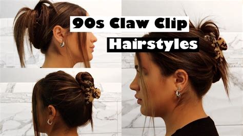 Five Different 90s Claw Clip Hairstyles Easy Tutorial♡ Youtube