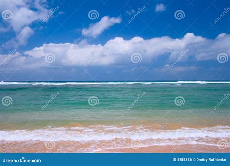 Peaceful Beach Scene Stock Photo Image Of Idyllic Sand 4885336