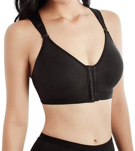 Yianna Womens Full Coverage Post Surgical Front Closure Sports Bra