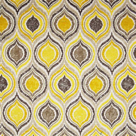 Gold Leaf Yellow Contemporary Cotton Upholstery Fabric By The Yard