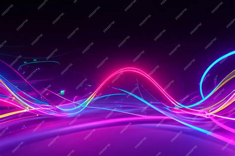 Premium Ai Image 3d Render Abstract Panoramic Background With Glowing