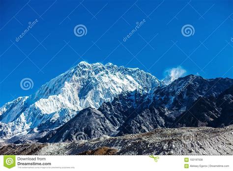 Snowy Mountains Of The Himalayas Stock Photo Image Of Desolate