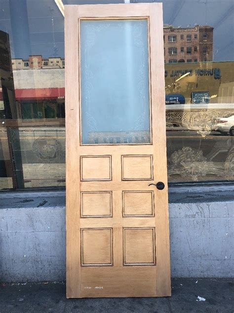 Interior Pantry Door 94 X 32 Etched Frosted Glass And Wood Beyoncé And