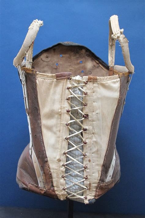 18th C Leather Corset With Metal Braces On Stand At 1stdibs