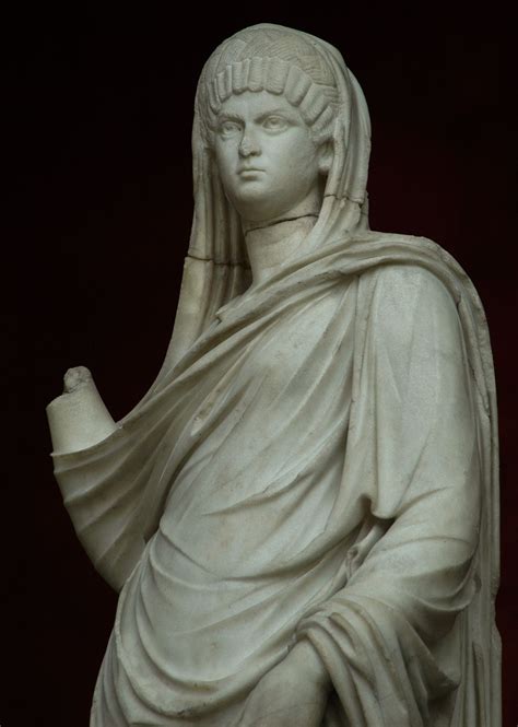 Statue Of A Roman Woman White Marble Early 2nd Century Head Is