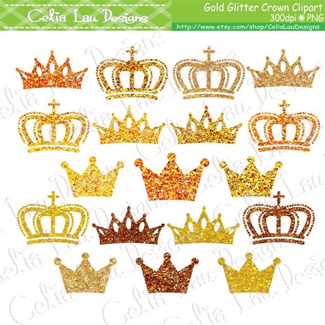 Gold Glitter Crown Clipart Gold Crowns Clip Art Sparkly