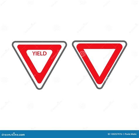Two Triangular Traffic Signs Stock Vector Illustration Of Stop Signs