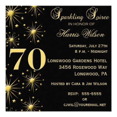 70th Birthday Party Invitations Wording Drevio