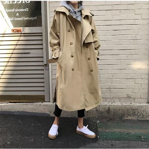 2019 women autumn european style trench coat belted cloak windbreaker streetwear double breasted