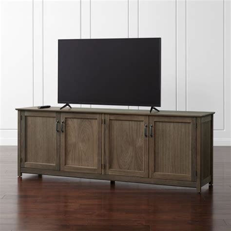 Ainsworth Walnut 85 Media Console With Glasswood Doors Reviews