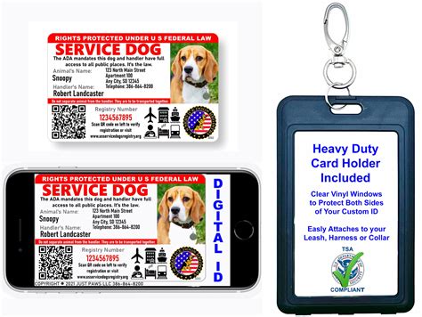 Buy Just 4 Paws Custom Service Dog Id Card With Qr Code And Security Seal