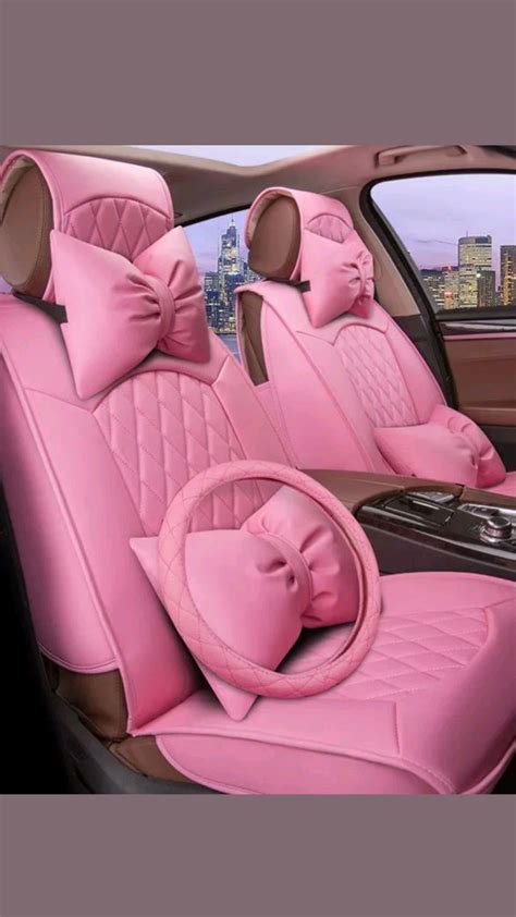 my new seat covers i am in loooove 😍💗💖💕💓 💘 pink car seat covers leather car seat covers