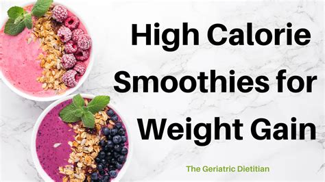 You may also want to make smoothies to increase liquid calories. High Calorie Smoothies for Weight Gain - The Geriatric Dietitian