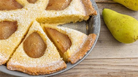 easy rustic pear frangipane tart recipe happyfoods youtube