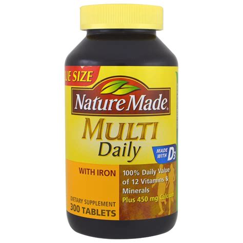 Nature Made Multi Daily With Iron 300 Tablets By Iherb