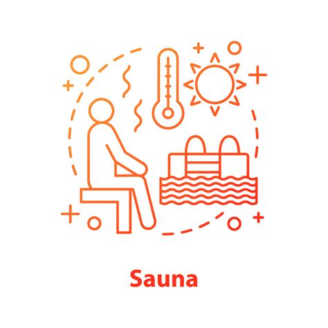 Symbol Für Das Saunakonzept Schweißtreibend Körperpflege Idee Dünne Linie Abbildung