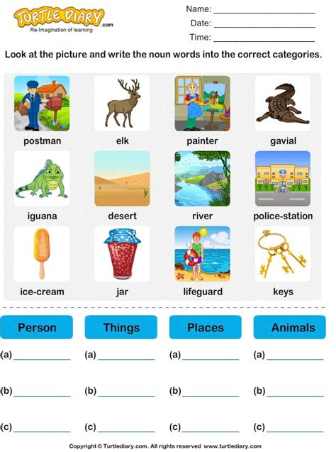 ️noun Sorting Worksheet With Pictures Free Download