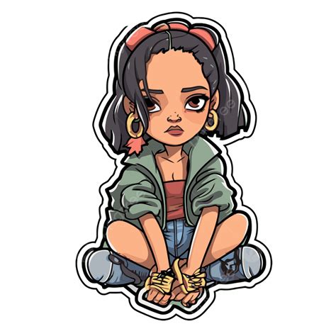 In The Style Of Edgy Caricatures Vector Clipart Rihanna Sticker