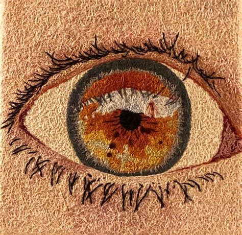 Large eyes with large pupils tend to look soft and kind. Hazel Eye (with reflection) | Art, Eye embroidery, Figurative art