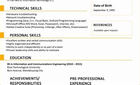 How To Write A Curriculum Vitae Cv Format Sample Or Example For Job