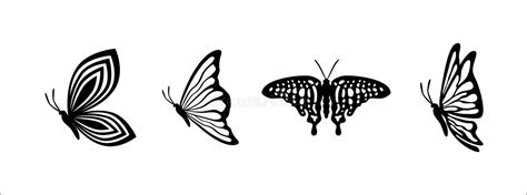Ensemble De Silhouettes De Papillons Silhouettes Papillons