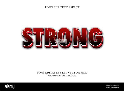 Strong Editable 3d Text Effect For Vector Illustration Stock Vector