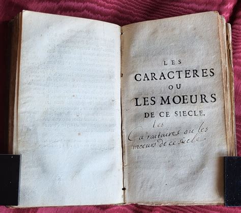 La Bruyere Les Caracteres 1688 Edition Originale Chez Thomas Amaulry