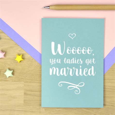 Same Sex Wedding Card For Female Couple By Pink And Turquoise My Xxx Hot Girl