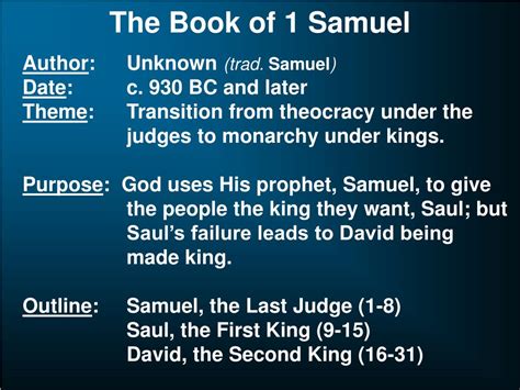 Ppt Old Testament Historical Books Ot5 1 And 2 Samuel Powerpoint