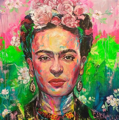 Frida Kahlo Acrylic Portrait Mexican Style Art Frida Kahlo Modern