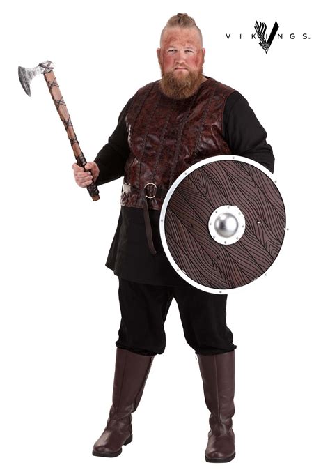 Mens Plus Size Vikings Bjorn Ironside Costume