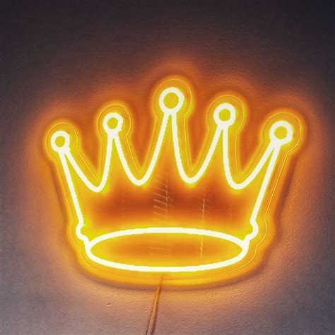 Neon Crown Wall Art Decor Sign Led Neon Light Sign For Etsy