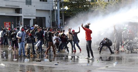 Myanmar Anti Coup Protesters Met With Water Cannon And Rubber Bullets