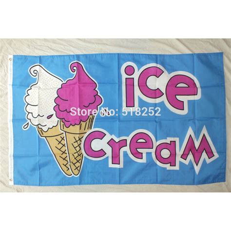 Ice Cream Flag 3x5 FT 150X90CM Banner 100D Polyester Flag Indoor