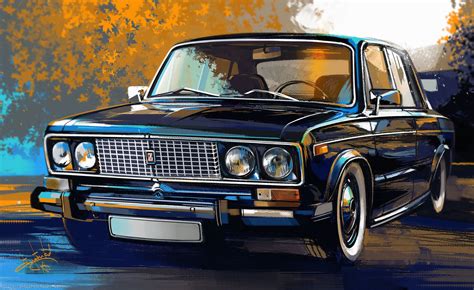 Artstation Lada Aleksandr Sidelnikov Cool Car Drawings Retro Cars