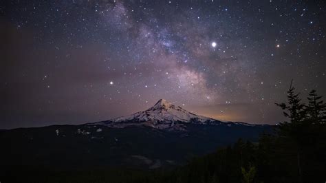 The Long Night Mt Hood Oregon Oc 3840 X 2160 Rlandscapeastro