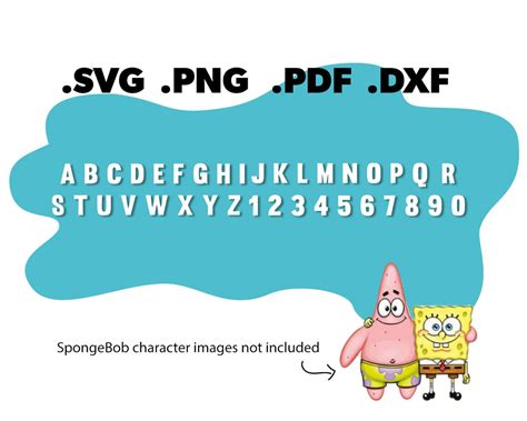 Spongebob Svg Spongebob Font Sponge Bob Svg File Spongebob Etsy