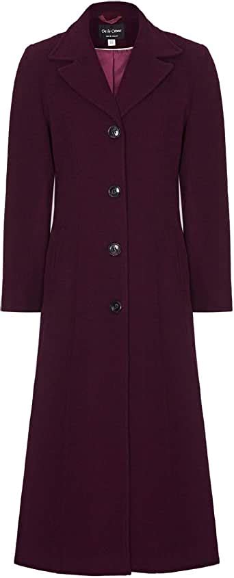 De La Creme Womens Wool Cashmere Long Winter Coat Clothing