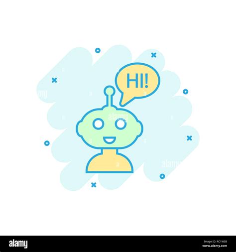 Niedliche Roboter Chatbot Symbol Im Comic Stil Bot Operator Vektor