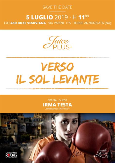 Con noi irma testa, campionessa di boxe italiana. Juice Plus+ e Irma Testa insieme "Verso Il Sol Levante ...